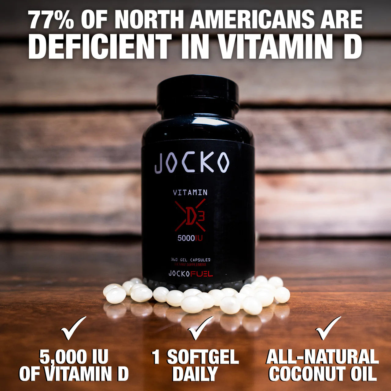 JOCKO D3 Gel Capsules 360ct