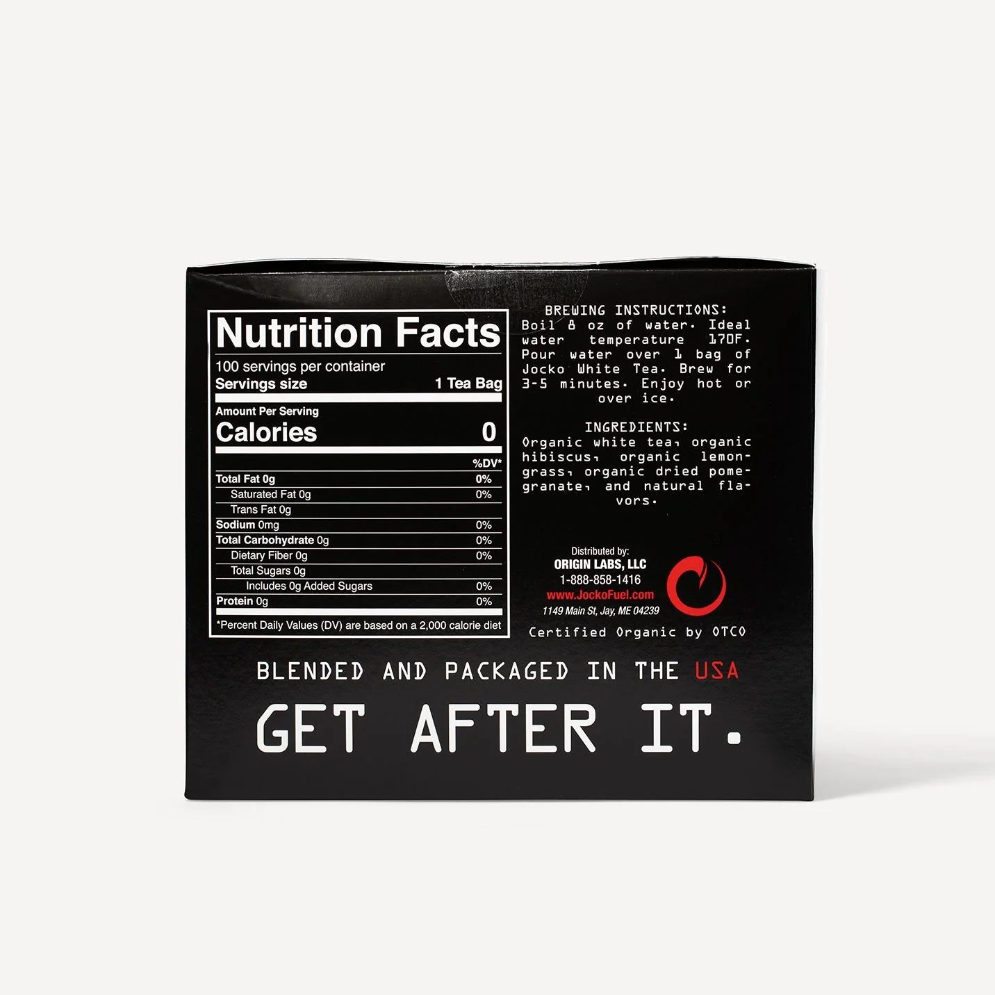 JOCKO WHITE TEA BAGS - RELOAD 100ct