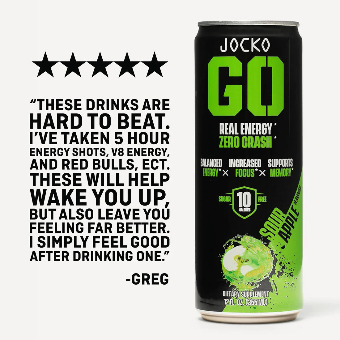 JOCKO GO ENERGY DRINK - SOUR APPLE