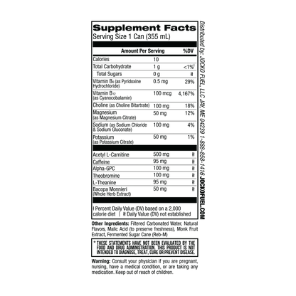 Jocko Go Ingredients Label - Zero Sugar and No Artificial Colours Callout - Lemon Lime