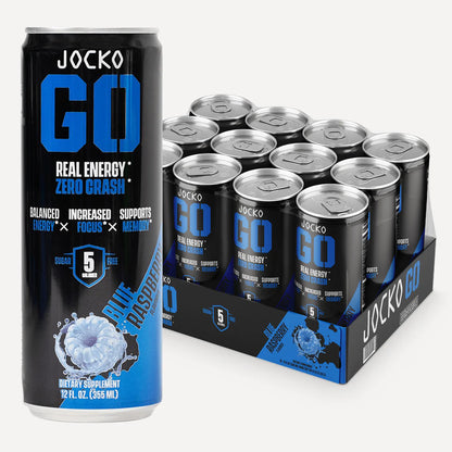 Jocko Go Energy Drink 12-Pack Case - Blue Raspberry Flavour - Get Some Australia