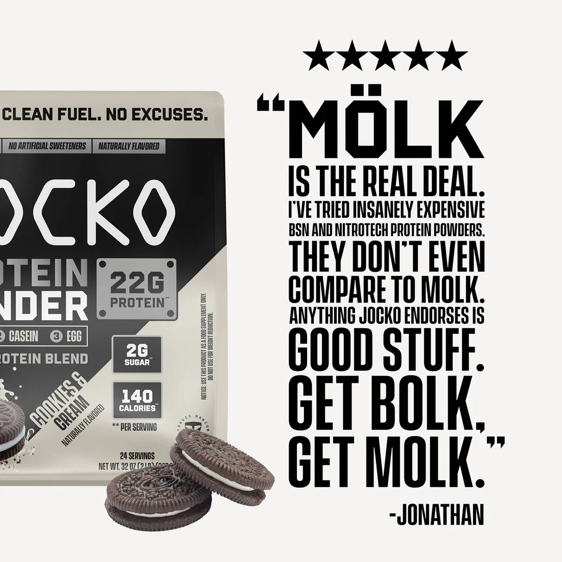 Jocko Molk Protein Powder - Cookies and Cream Flavour - Jocko Fuel Australia - Customer Review
