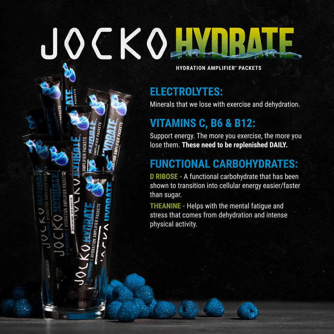 JOCKO HYDRATE STICKS - BLUE RASPBERRY STICKS