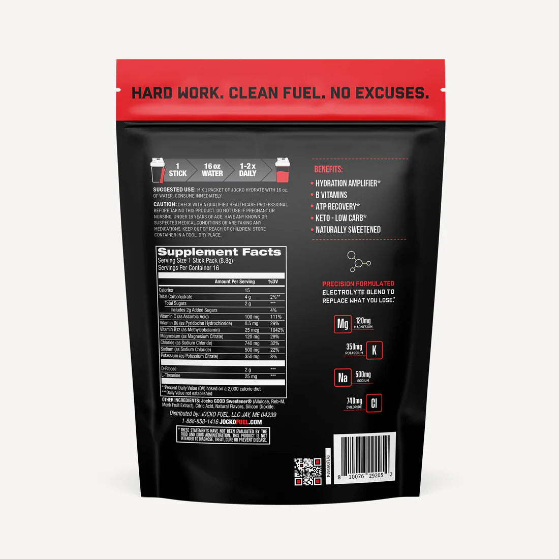 Jocko Hydrate hydration amplifier packets - Fruit Punch Flavour - Jocko Fuel Australia