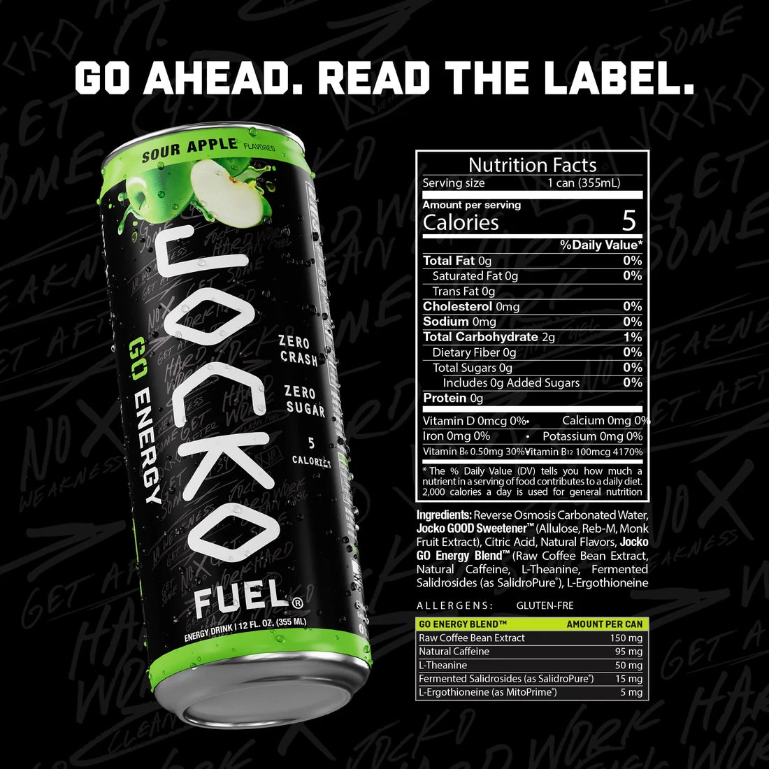 JOCKO GO ENERGY DRINK - SOUR APPLE
