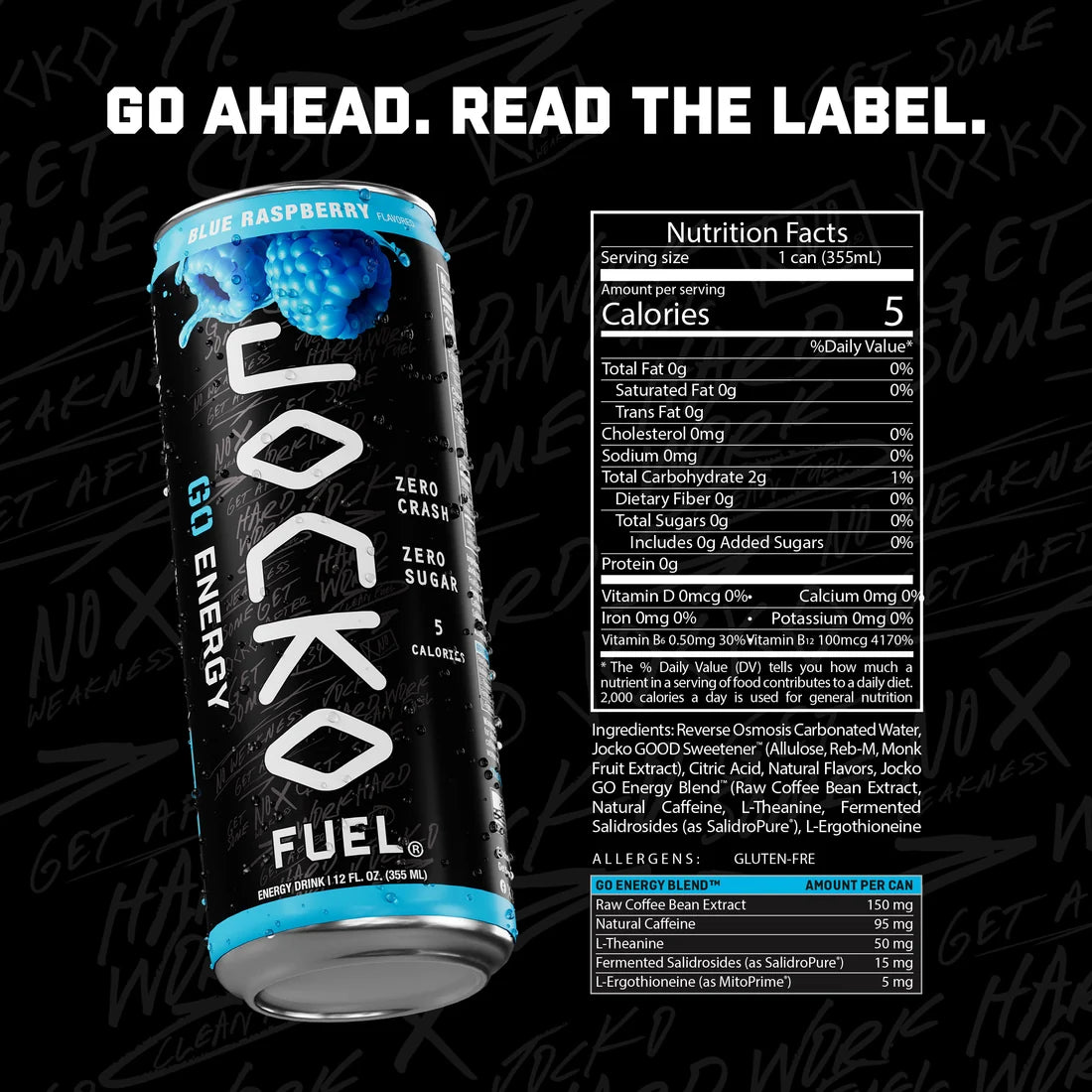 JOCKO GO ENERGY DRINK - BLUE RASPBERRY