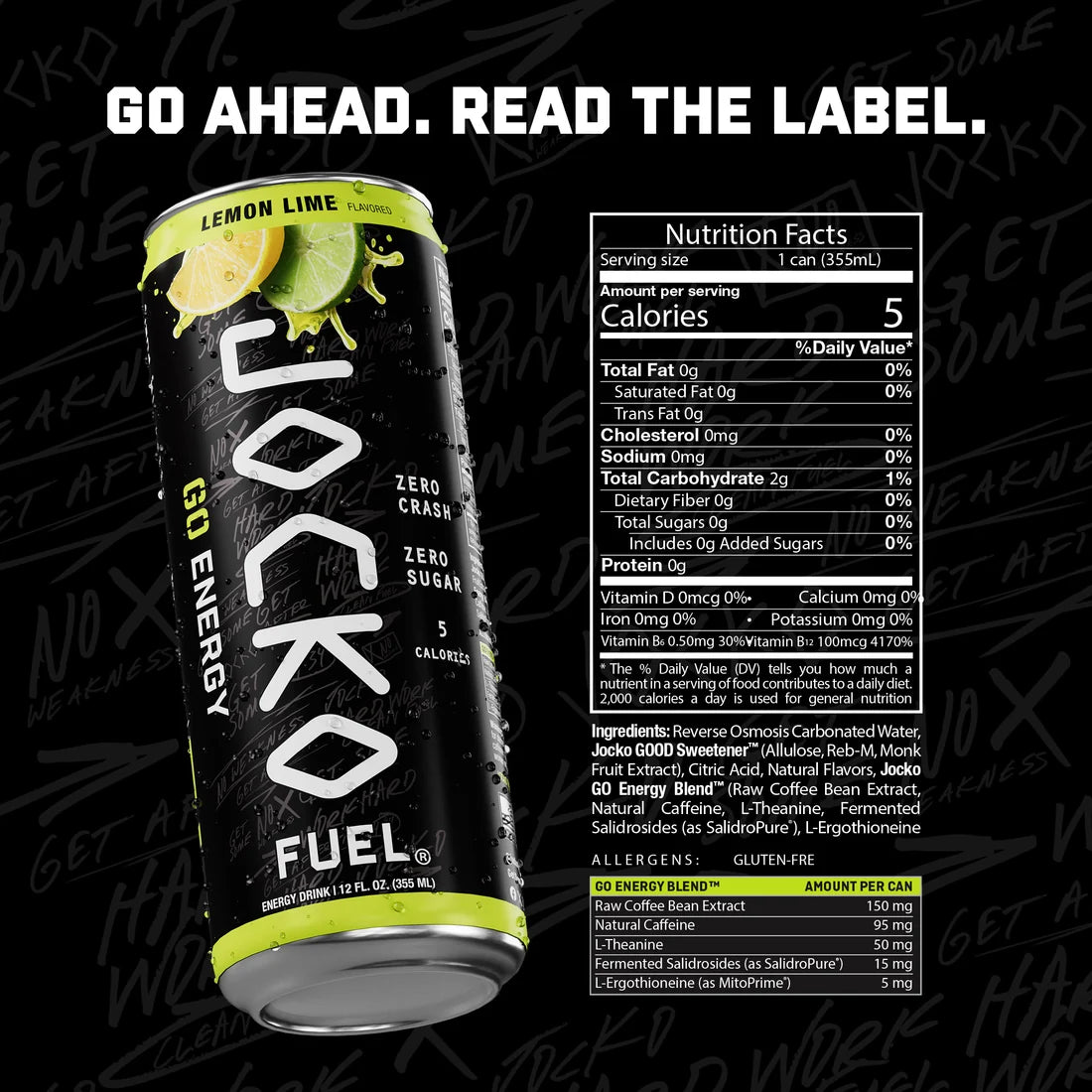 JOCKO GO ENERGY DRINK - LEMON LIME