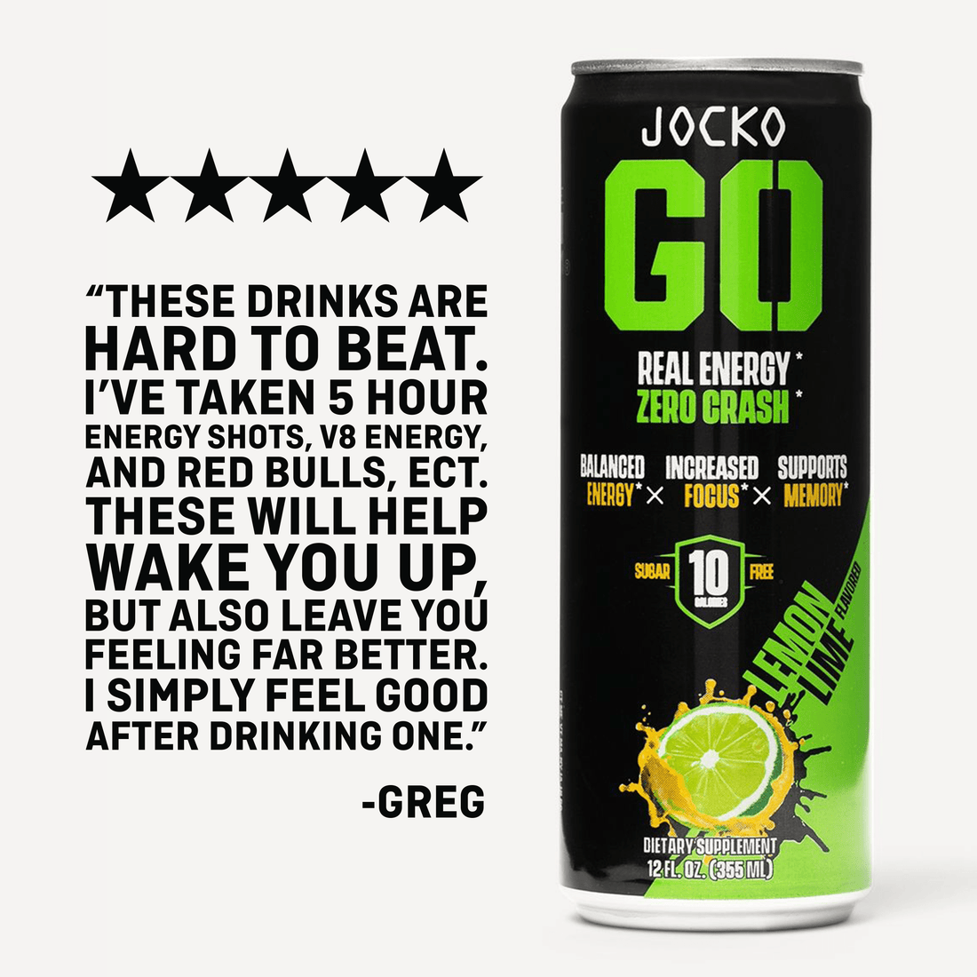 JOCKO GO ENERGY DRINK - LEMON LIME