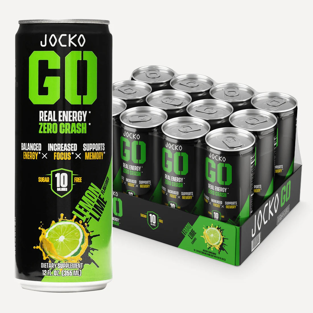 Jocko Go Energy Drink 12-Pack Case - Lemon Lime - Get Some Australia