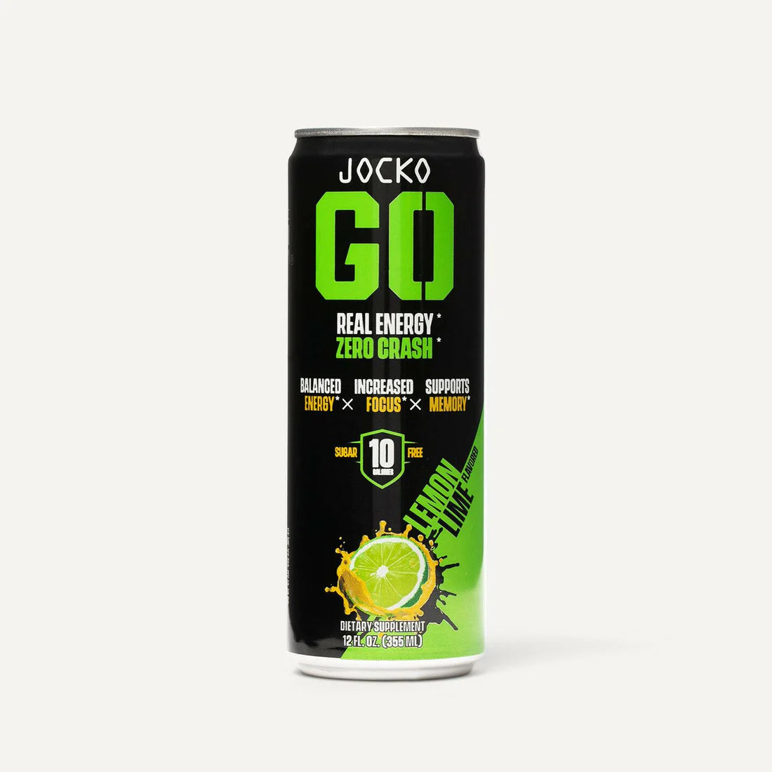 Jocko Go Sugar Free Energy Drink Can - Lemon Lime - Clean Caffeine and Nootropics