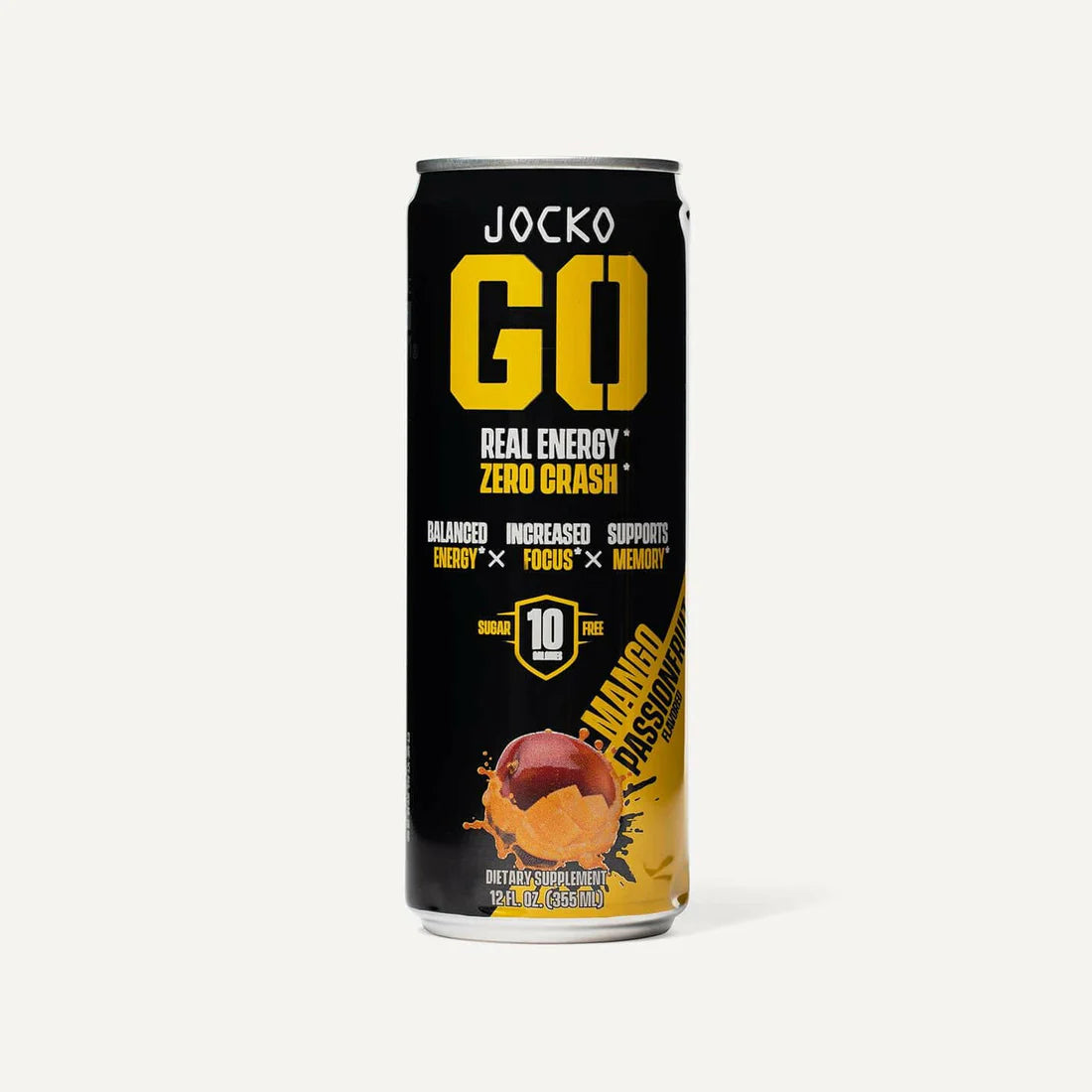 Jocko Go Sugar Free Energy Drink Can - Mango Passionfruit - Clean Caffeine and Nootropics