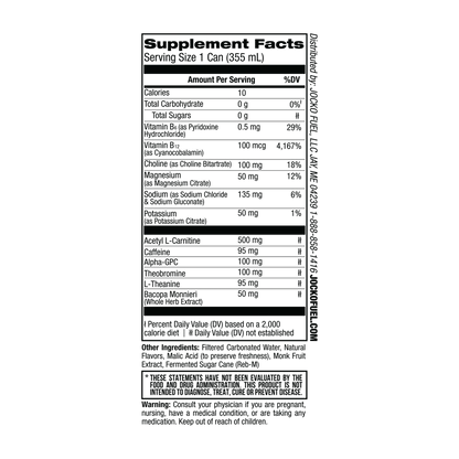 Jocko Go Ingredients Label - Zero Sugar and No Artificial Colours Callout - Mango Passionfruit