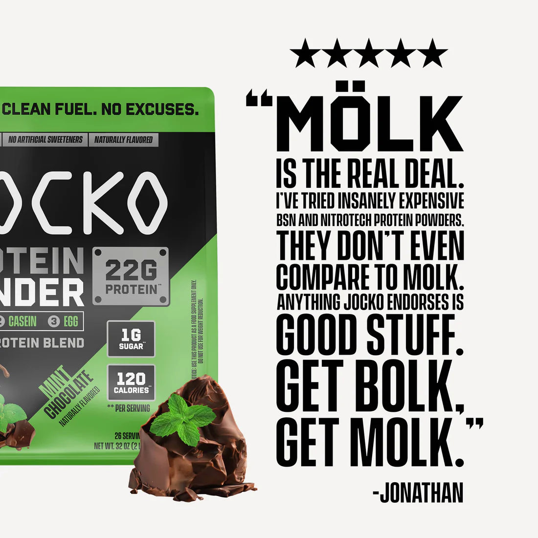 Jocko Molk Protein Powder - Mint Chocolate Flavour - Jocko Fuel Australia - Customer Review