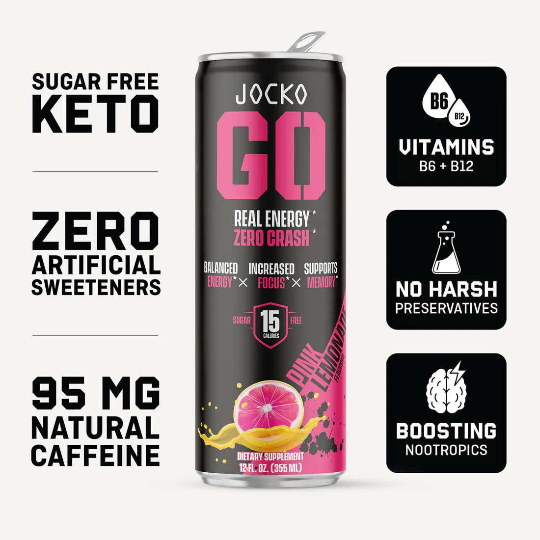 Pink Jocko Jocko Go Pink Lemonade | Sugar-Free Clean Energy Cans AU – Get Some
