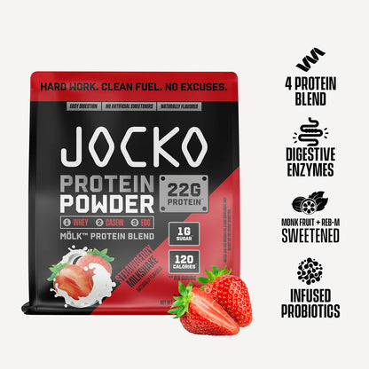 Jocko Molk Protein Powder - Strawberry Milkshake Flavour - Jocko Fuel Australia