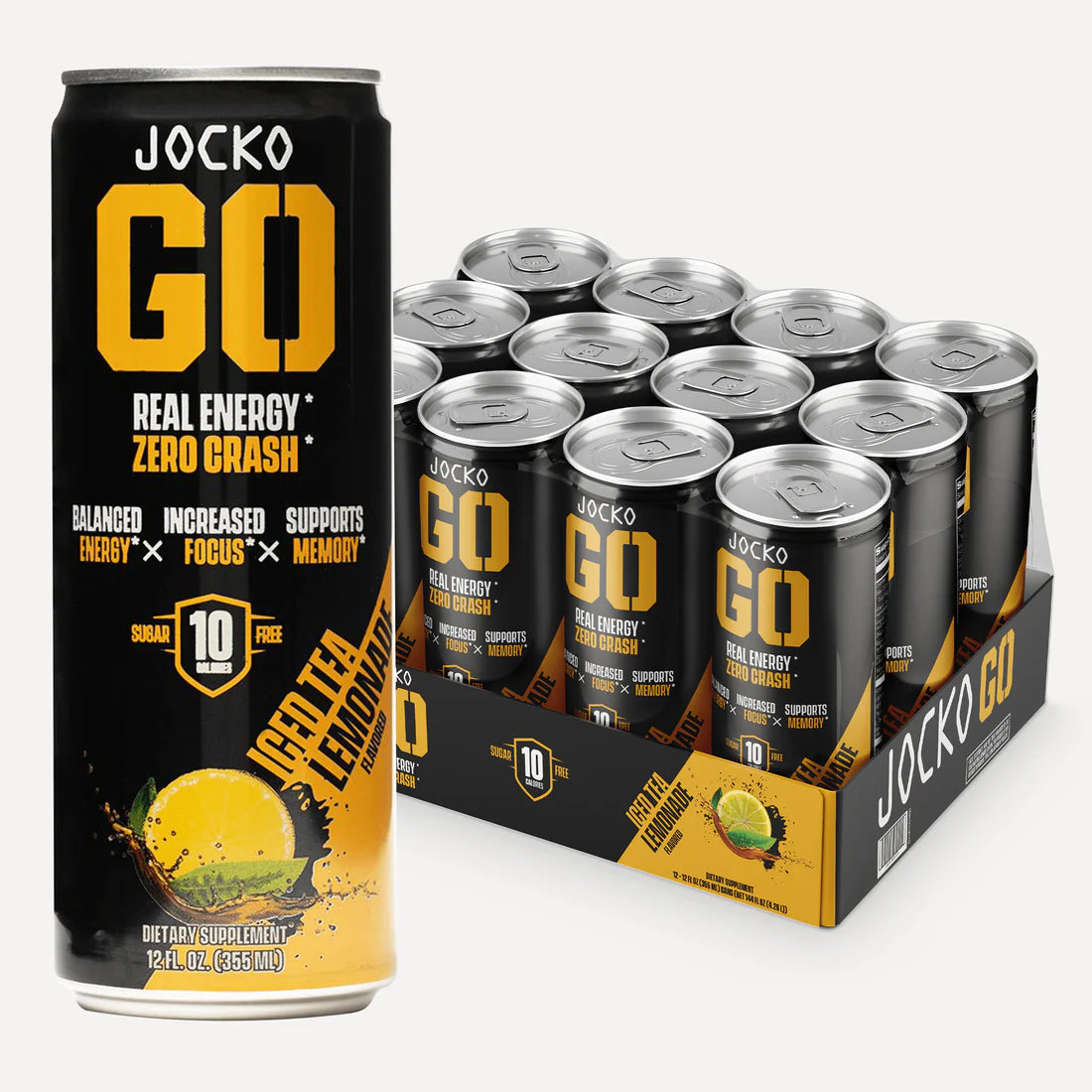 Jocko Go Energy Drink 12-Pack Case - Iced Tea Lemonade - Get Some Australia