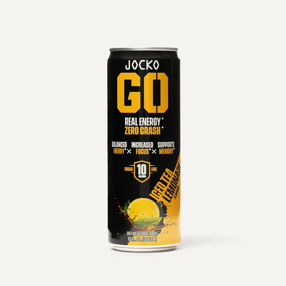 Jocko Go Sugar Free Energy Drink Can - Iced Tea Lemonade - Clean Caffeine and Nootropics