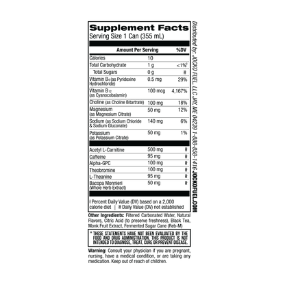 Jocko Go Ingredients Label - Zero Sugar and No Artificial Colours Callout - Iced Tea Lemonade